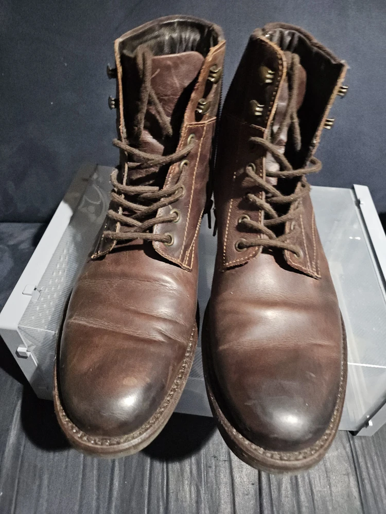 Alfani Kooper Brown Leather Boots - Size 9.5M