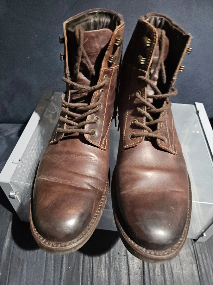 Alfani Kooper Brown Leather Boots - Size 9.5M