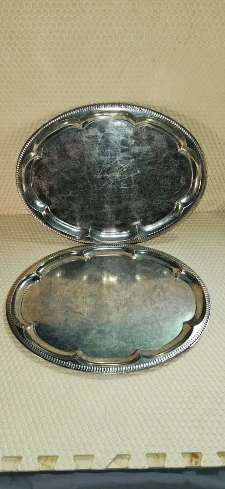 Modern Houseware Silver Serving Trays - Set of 2