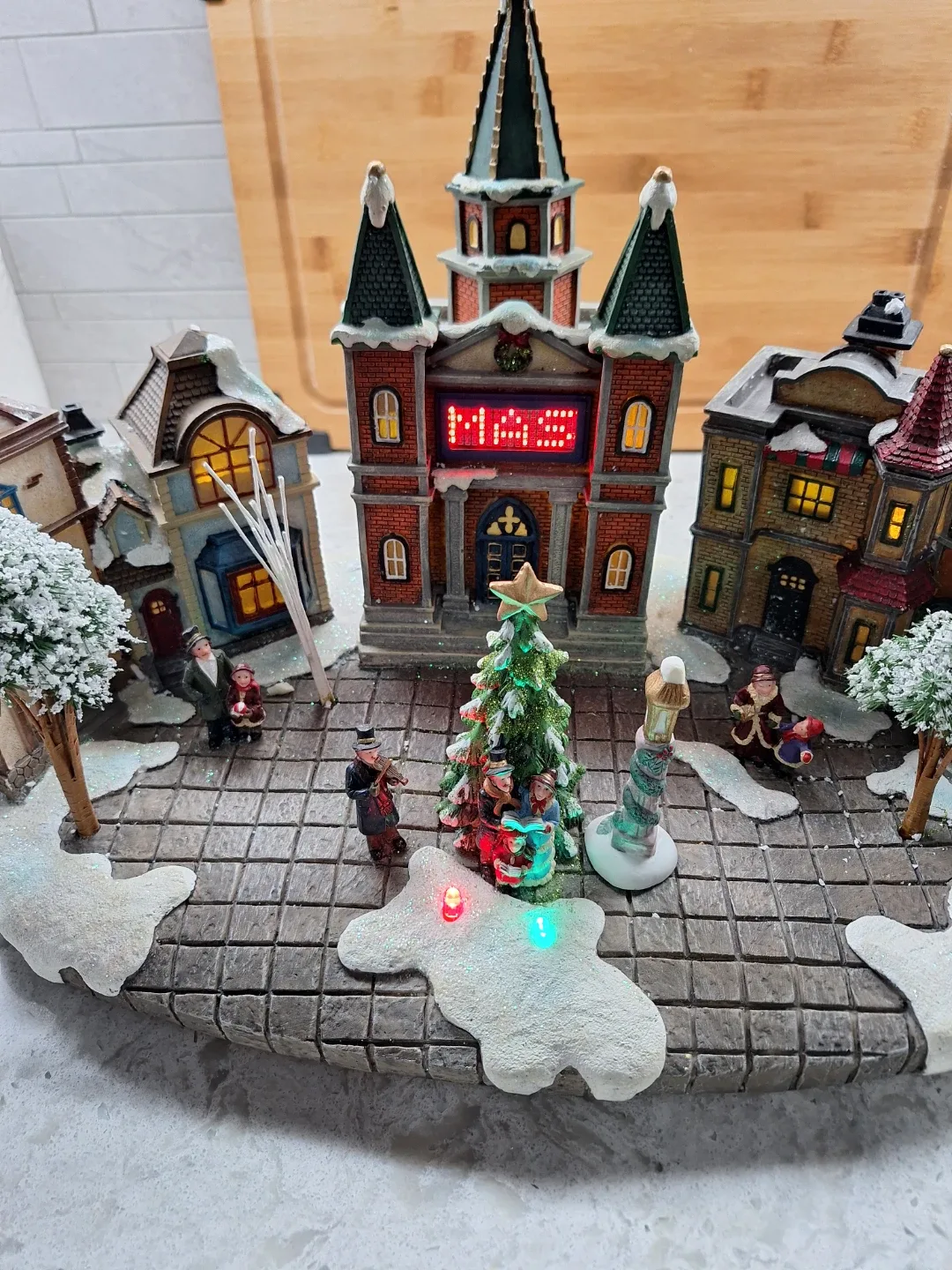 Christmas Village Display with Lights