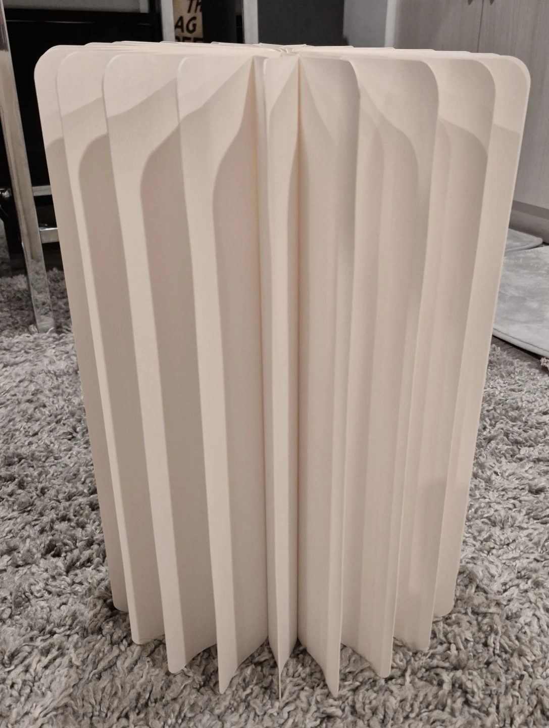 Set of 2 White cardboard Cylinder Stands, Foldable - photo 5
