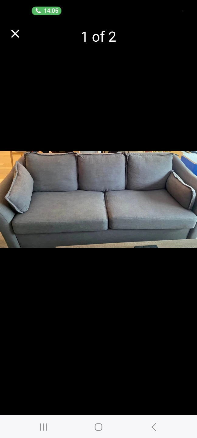 Free delivery Grey 3-Seater Sofa
