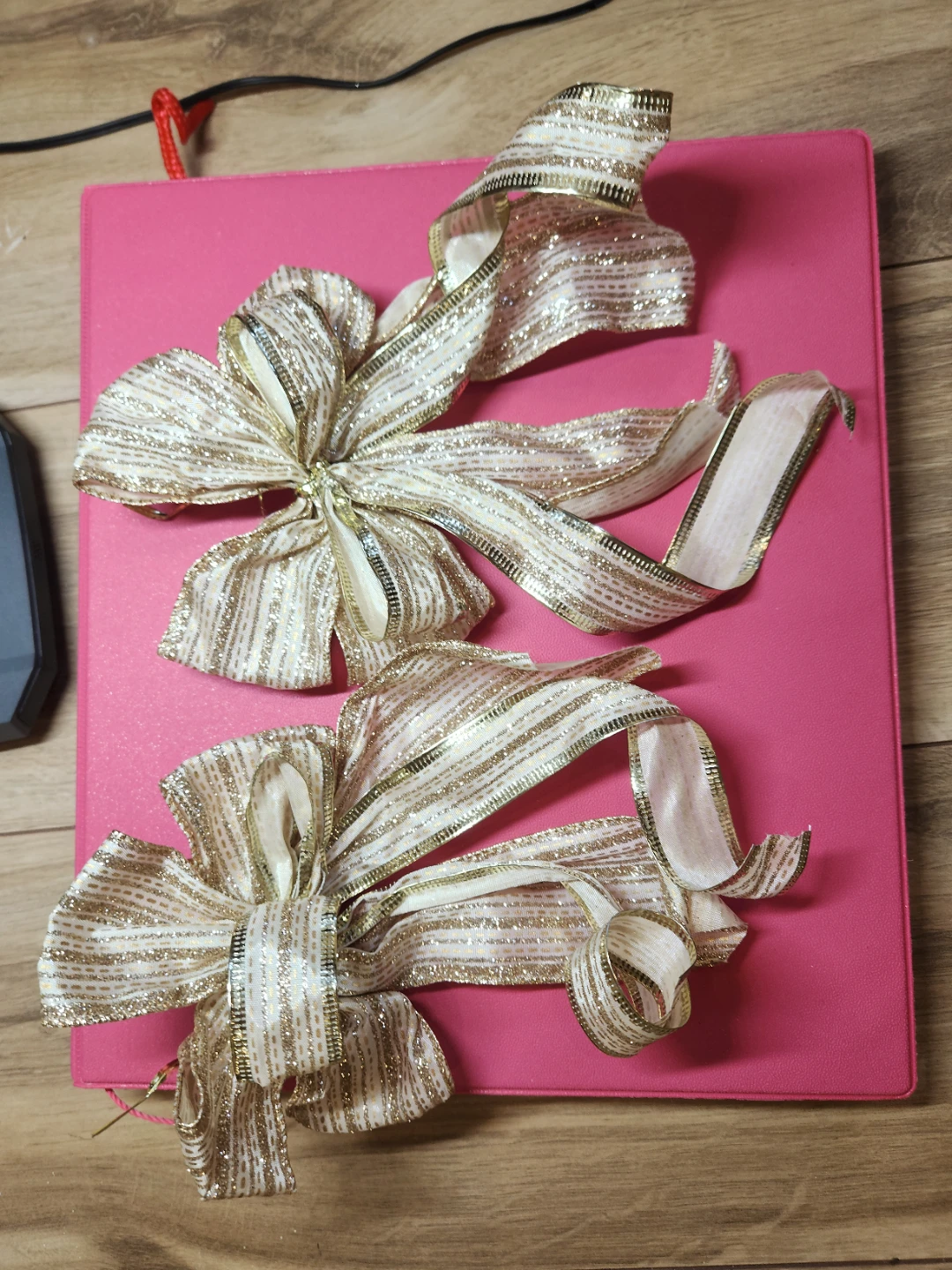 Gold Ribbon Bows 21 pcs