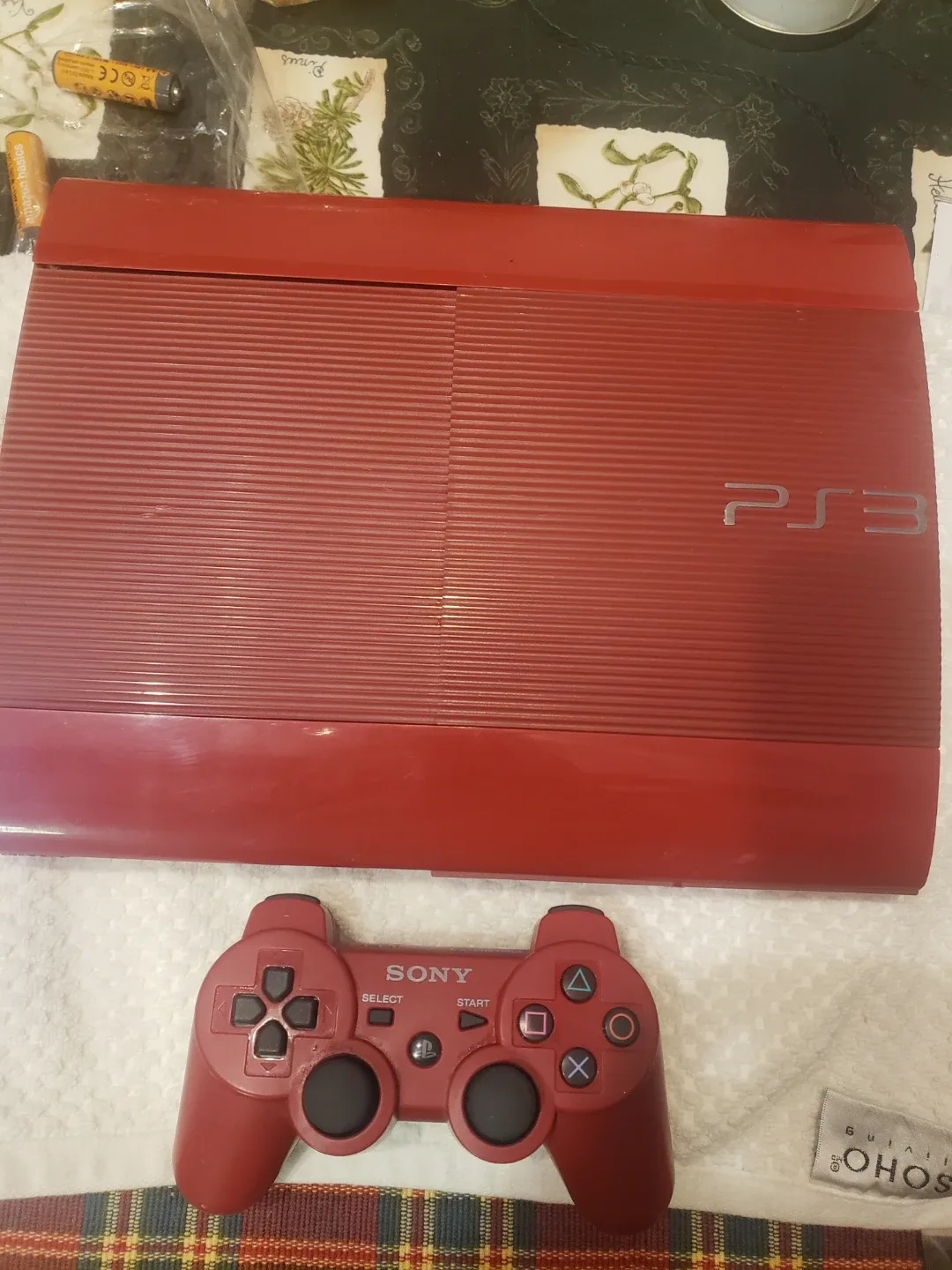 Red Sony Playstation 3 (PS3) with Controller