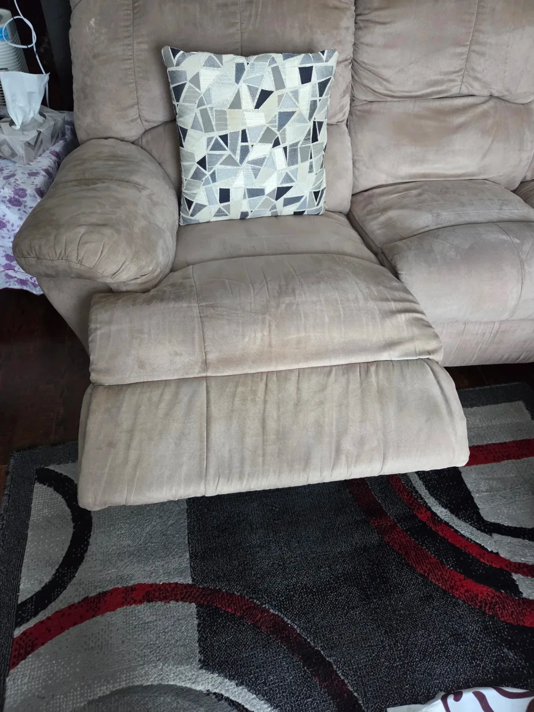 #Cleanout  Free Beige Reclining Sofa