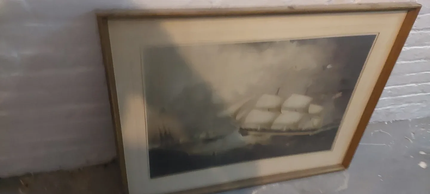 Framed Ship Painting