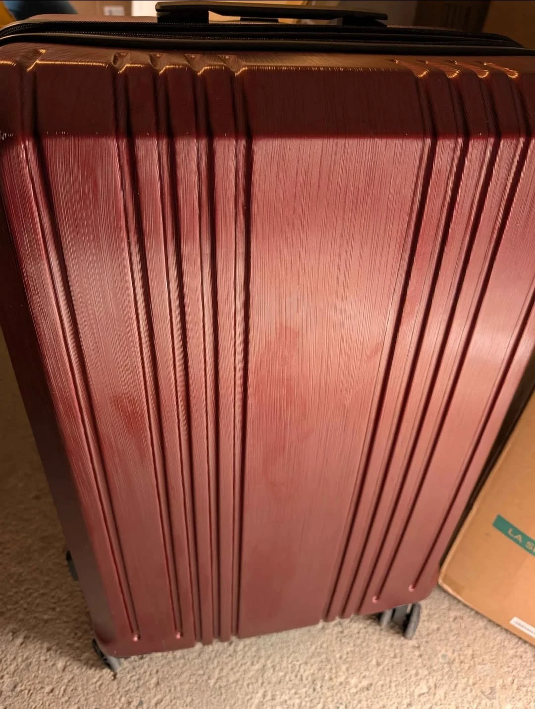 Large Size: Coolife Suitcase Spinner, Burgundy - photo 2