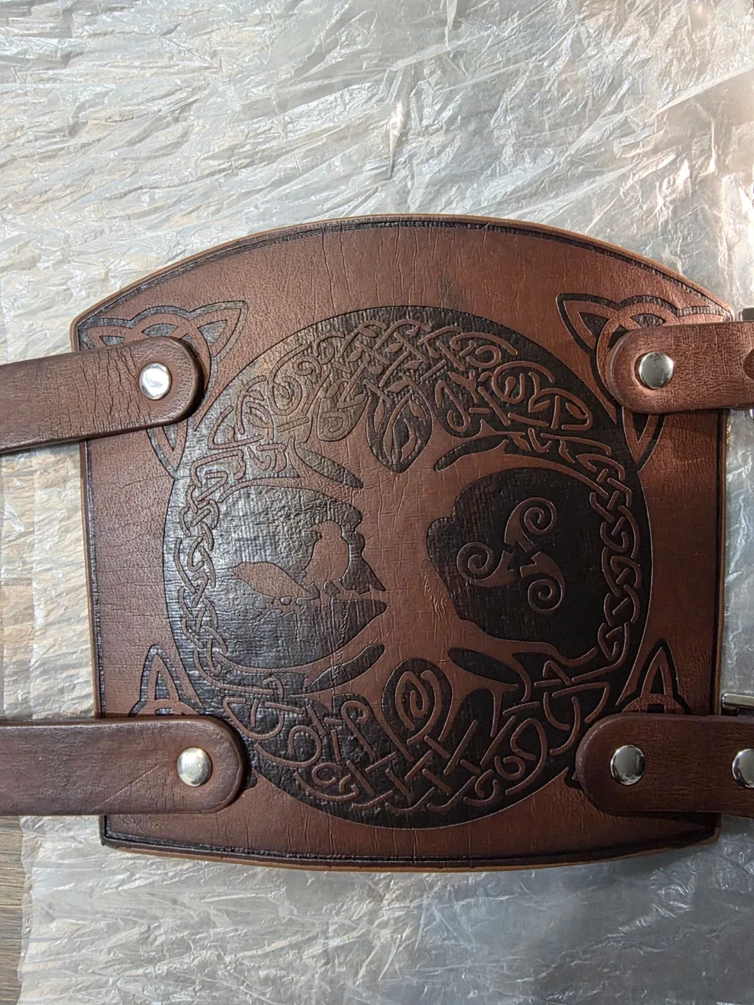 Viking or Celtics  style Brown Leather bracelet, Free bracelet