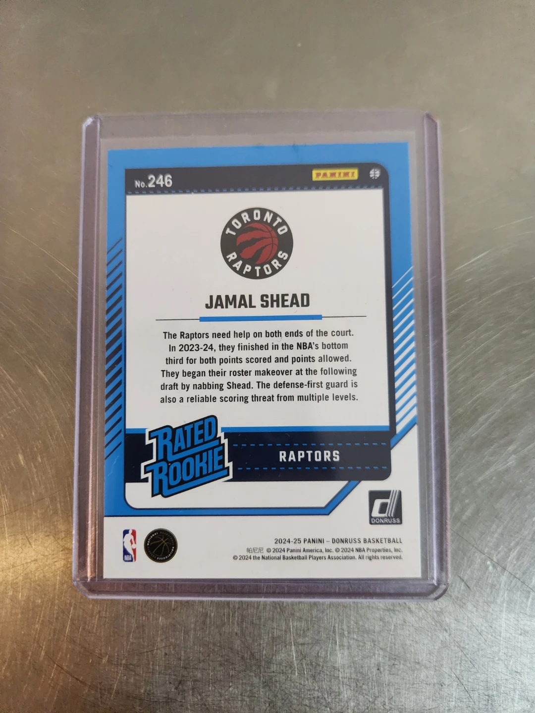 Jamal Shead Toronto Raptors Rookie Card - photo 2