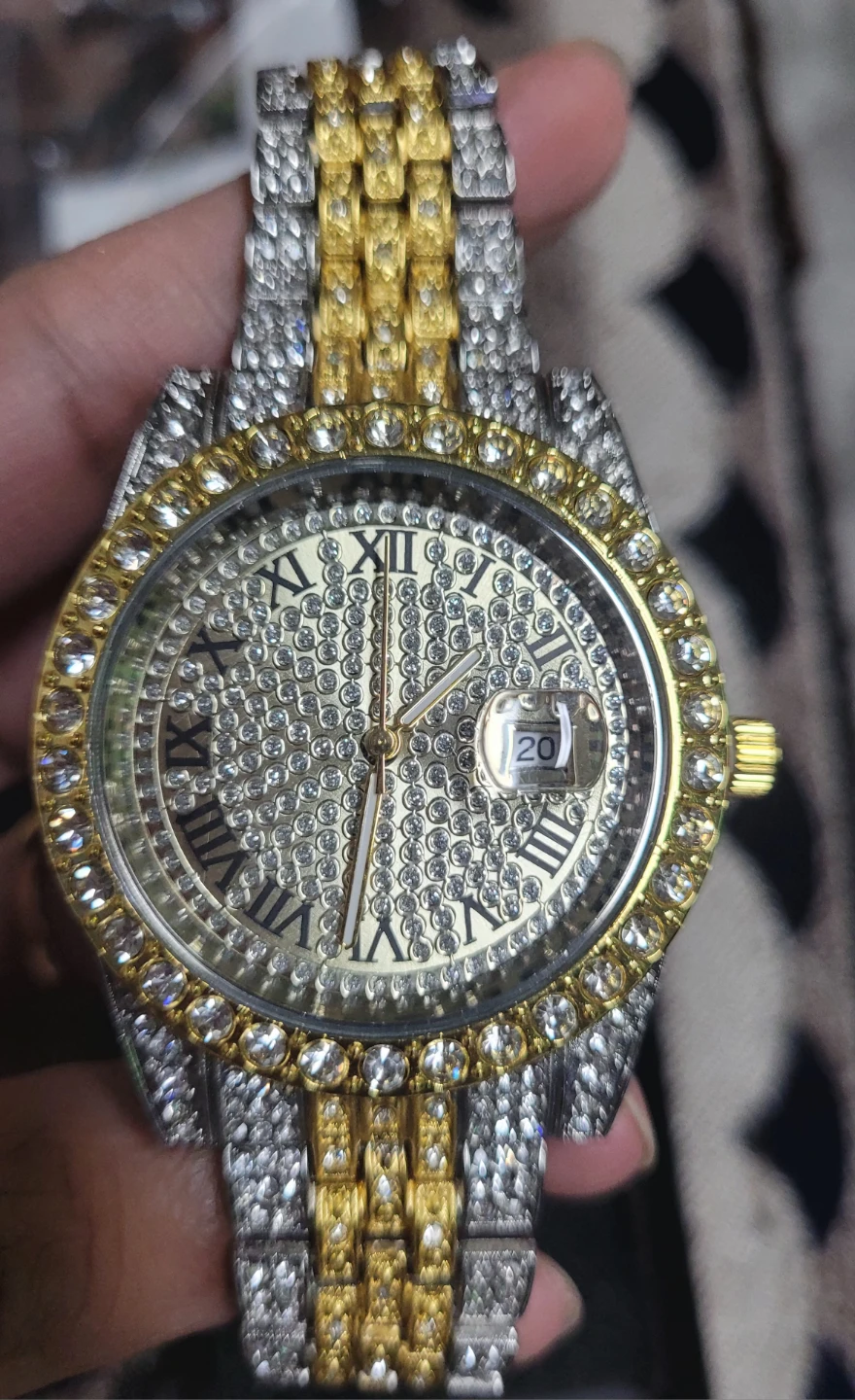 Gold & Silver Tone Rhinestone Watch - photo 4