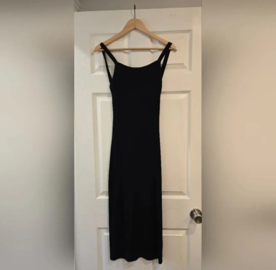 Garage Black Open Back Midi Dress - Size XS