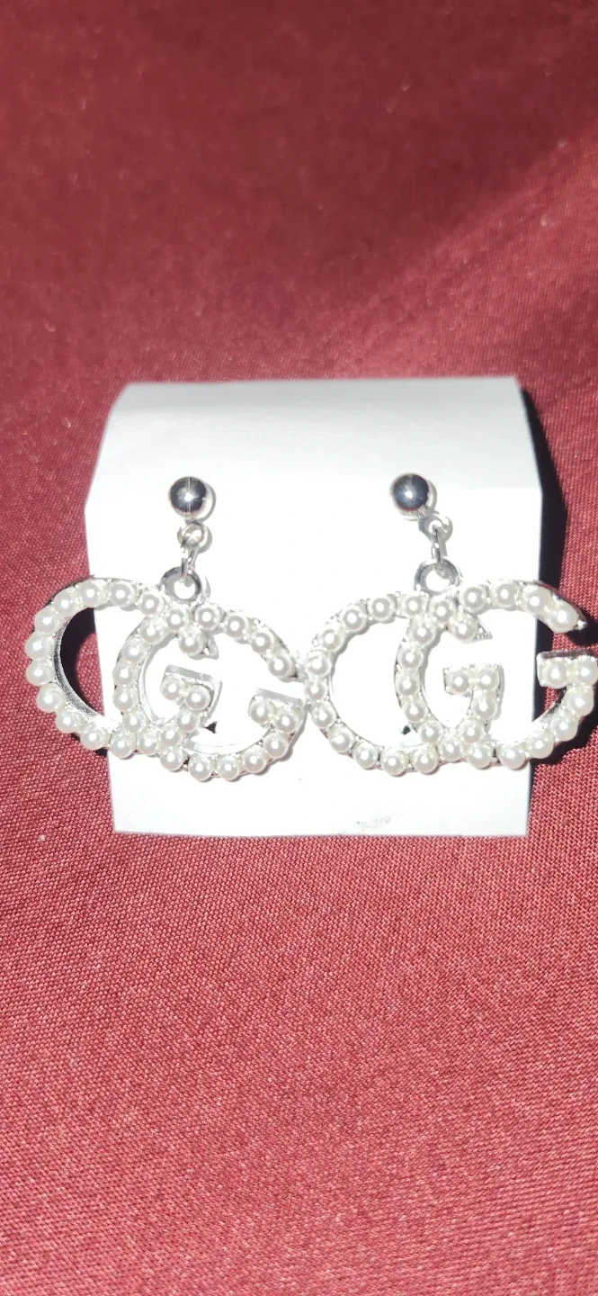 Silver-tone 'GG' Drop Earrings