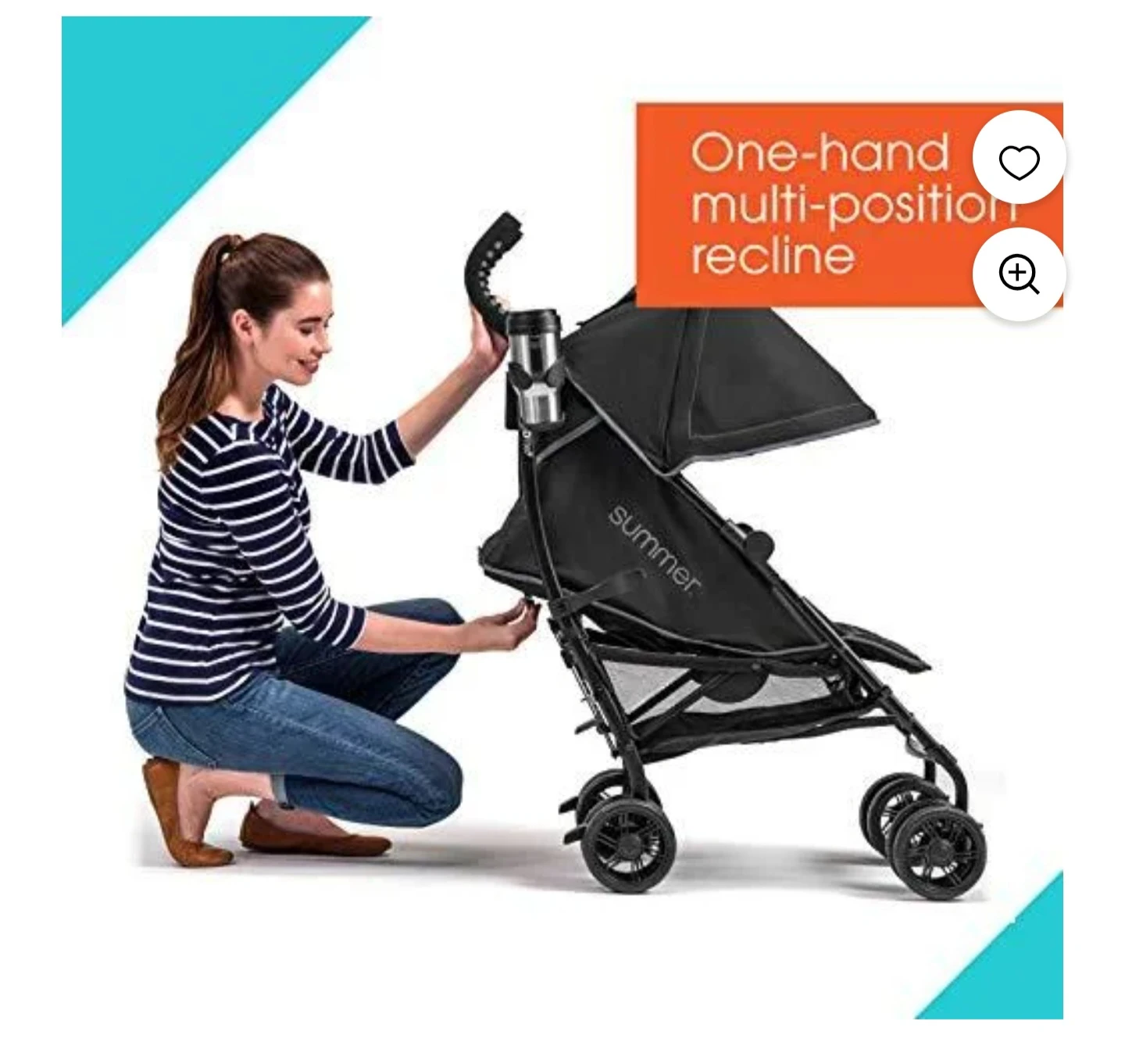 Summer Infant 3Dlite+ Convenience Stroller - Matte Black - photo 4