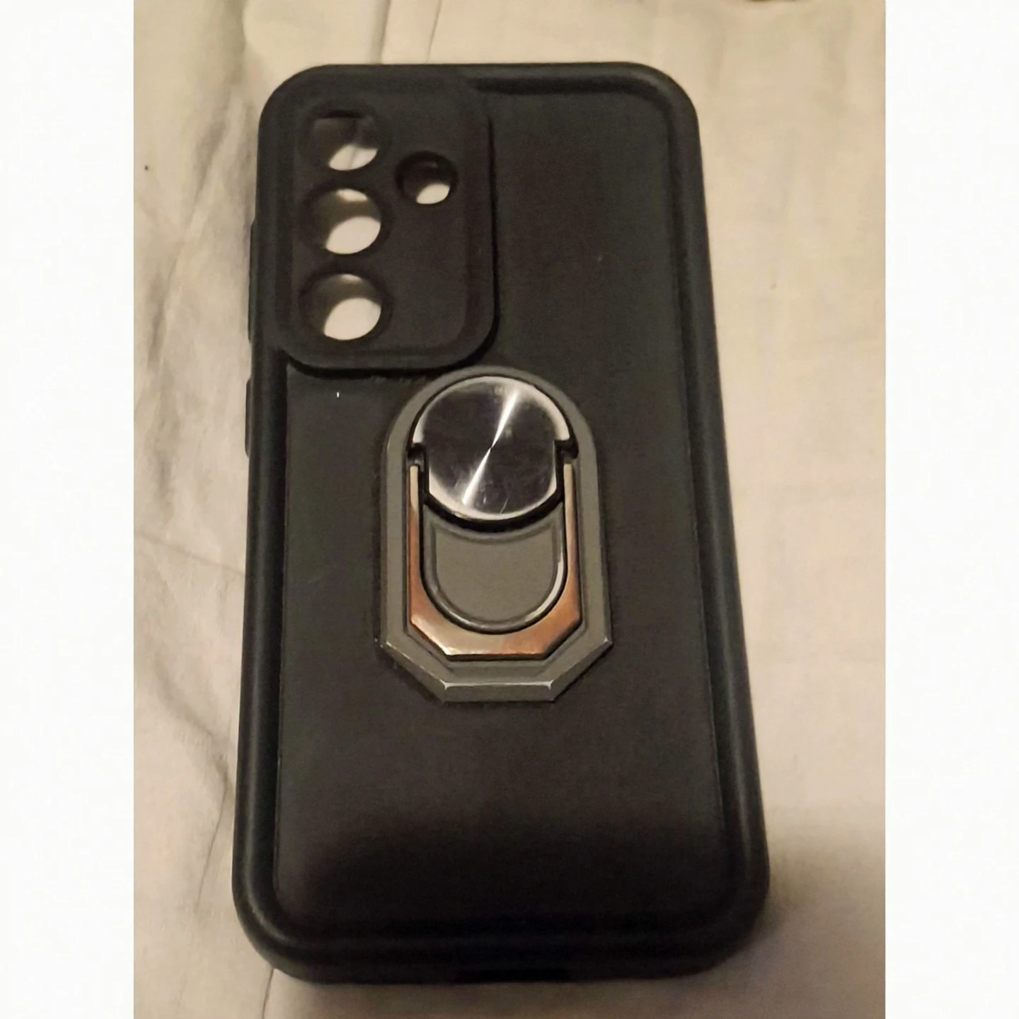 Black Phone Case with Ring Holder For Samsung Galaxy A52