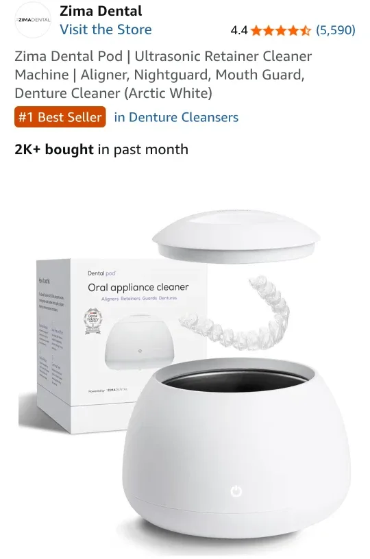 Zima Dental Pod Ultrasonic Cleaner - Arctic White