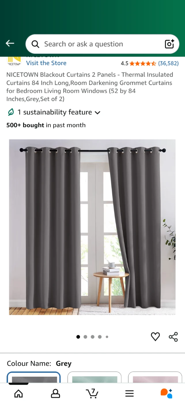 Blackout Curtains, Grey, 84 Inch Length - photo 2
