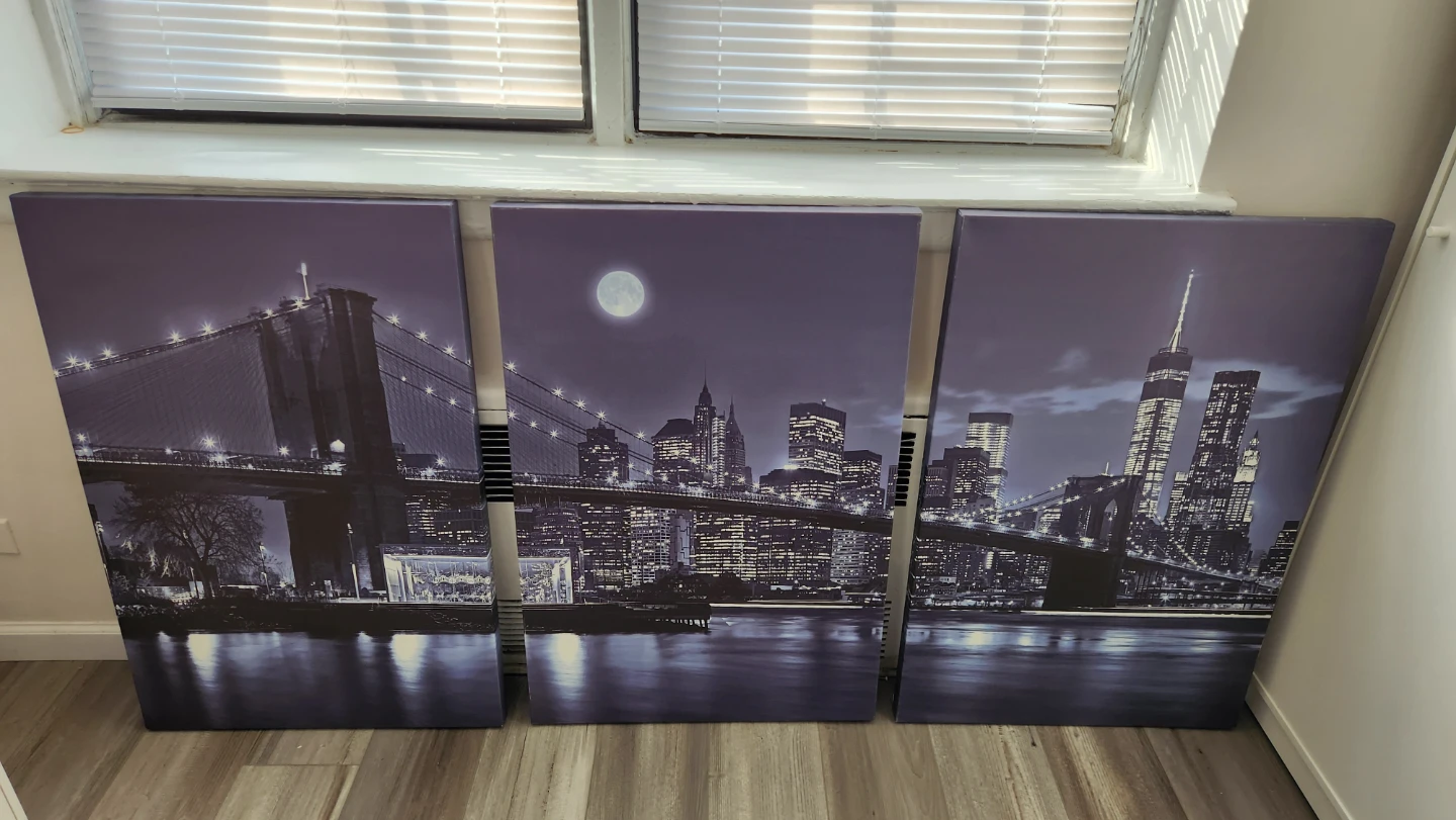 3 Panel Canvas Wall Art - Brooklyn Bridge