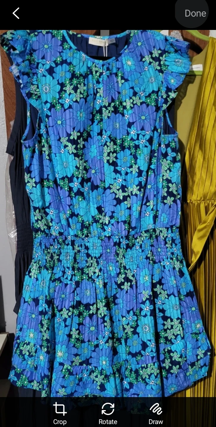 Ramy Brook Ruffled Mini Dress Blue Floral - photo 5