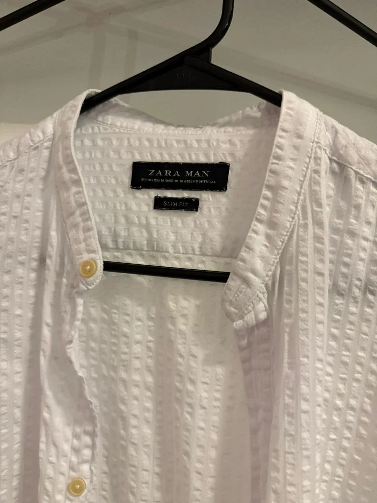 Zara Man Slim Fit White Shirt - Size M #cleanout image indicator(3)