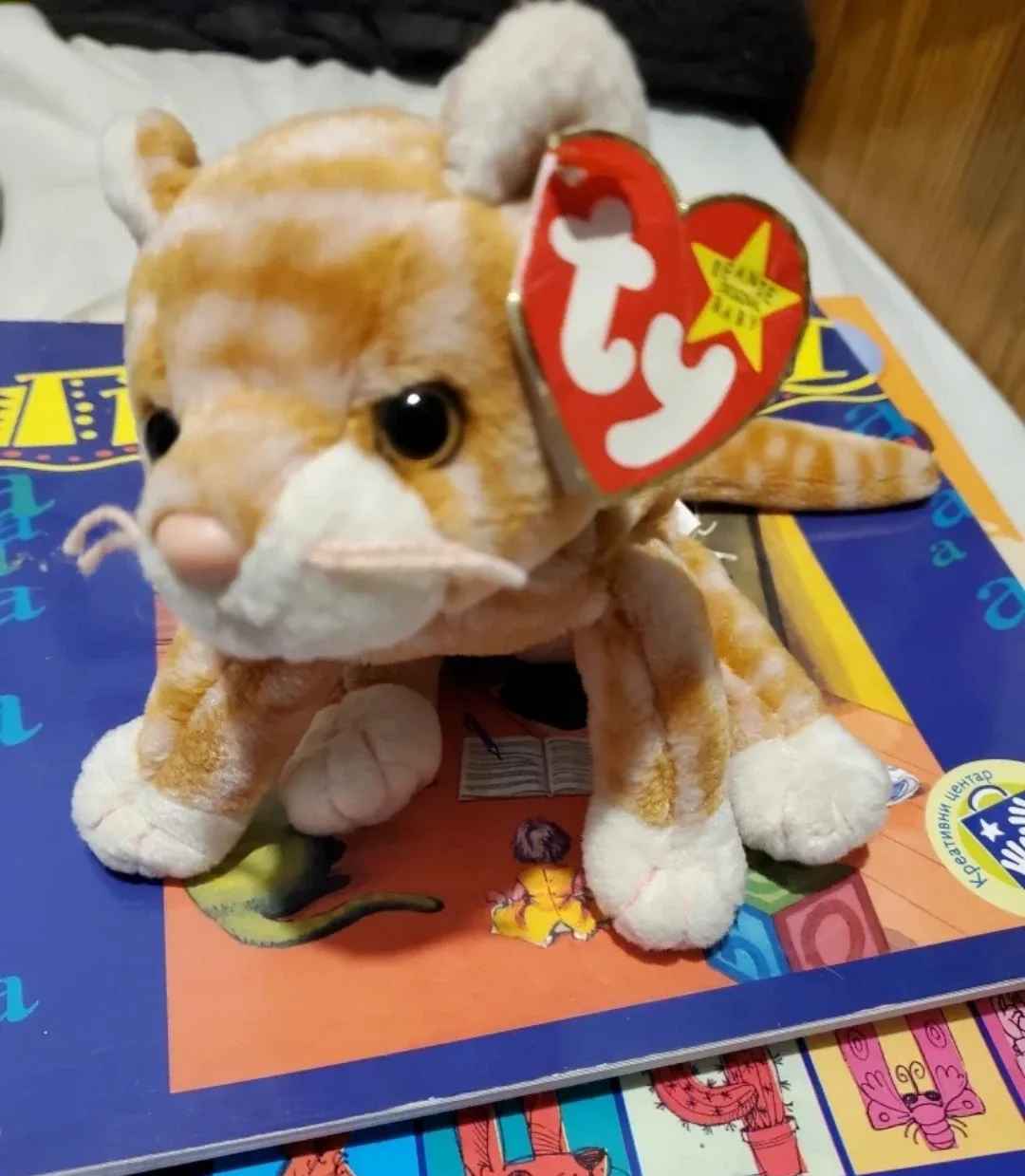 Vintage orange cat "Amber" beanie baby