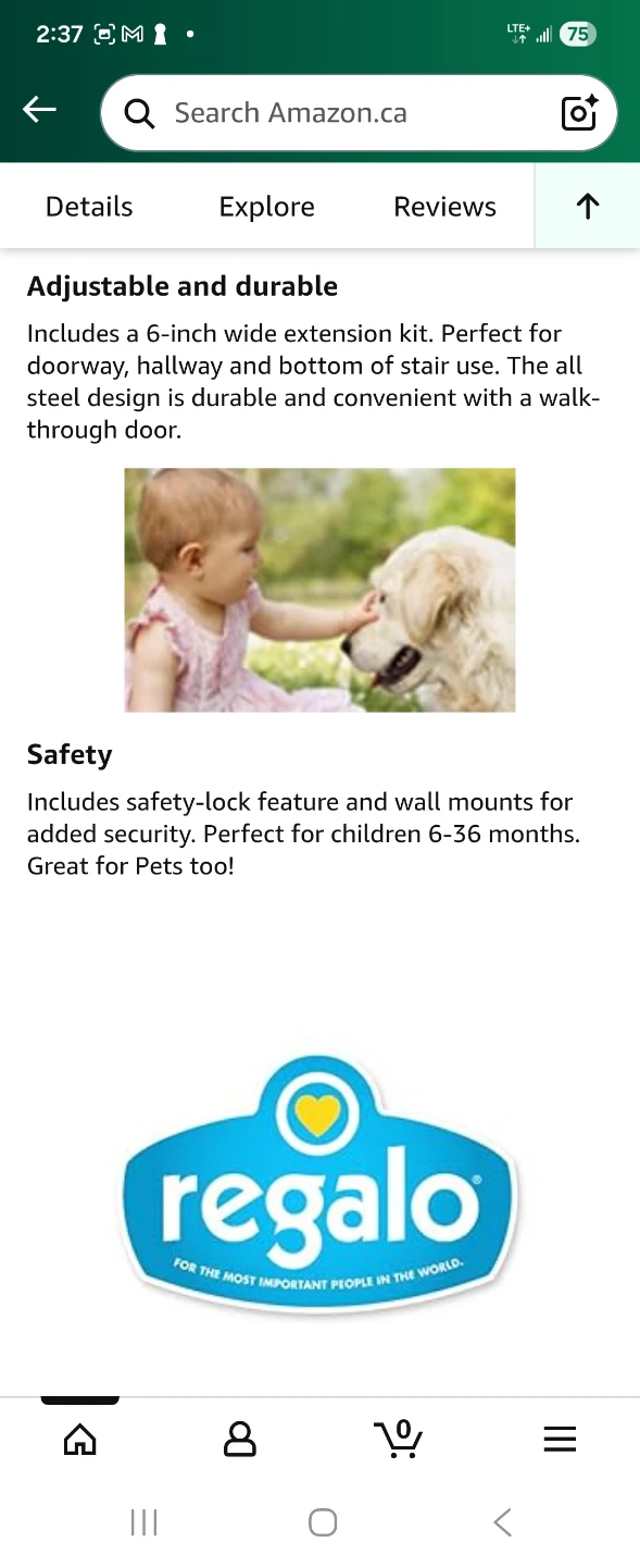 REGALO WALK-THRU METAL SAFETY GATE - 36" x 29" to 36.5" - photo 4