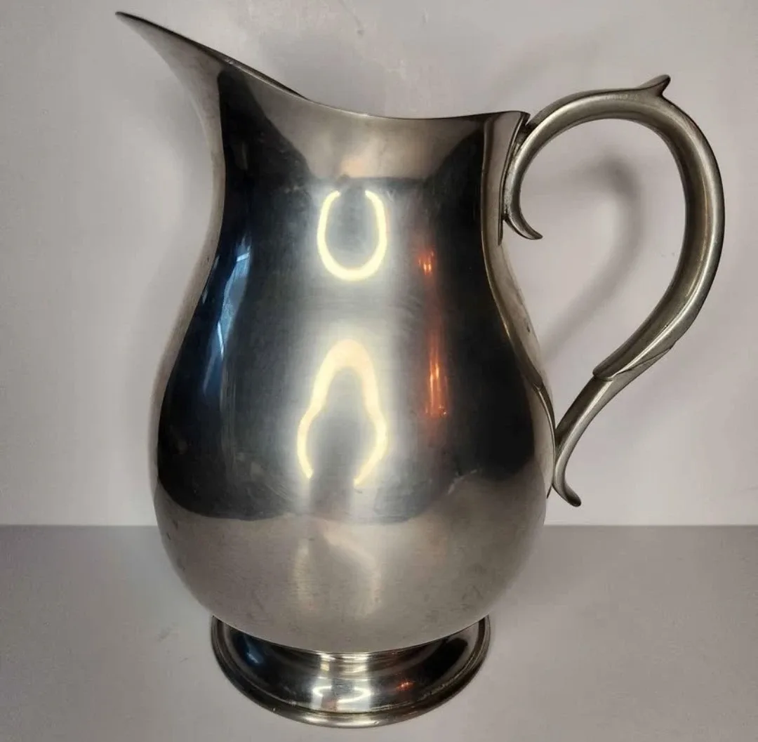 Vintage Aitkens Pewter Water Pitcher Solid Pewter image indicator(2)