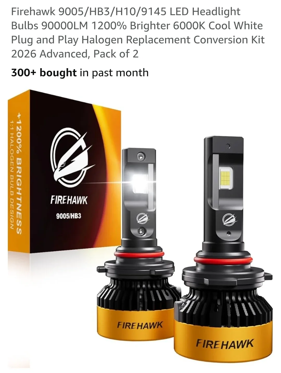 Firehawk 9005/HB3/H10/9145 LED Headlight Bulbs