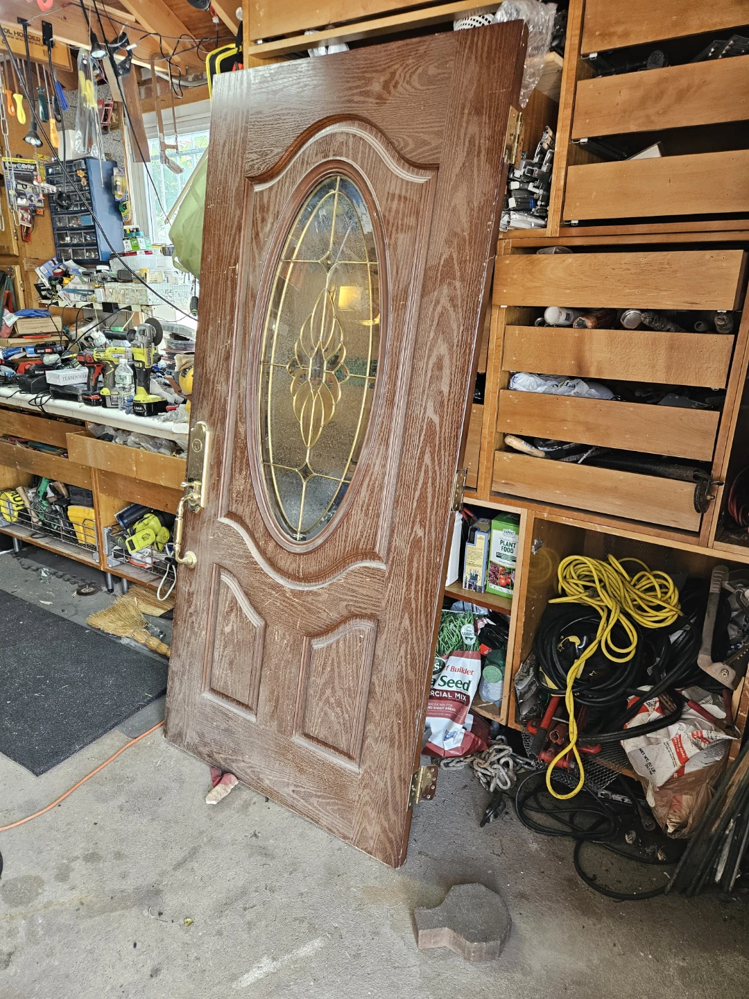 Wooden Door with Decorative Glass - photo 2