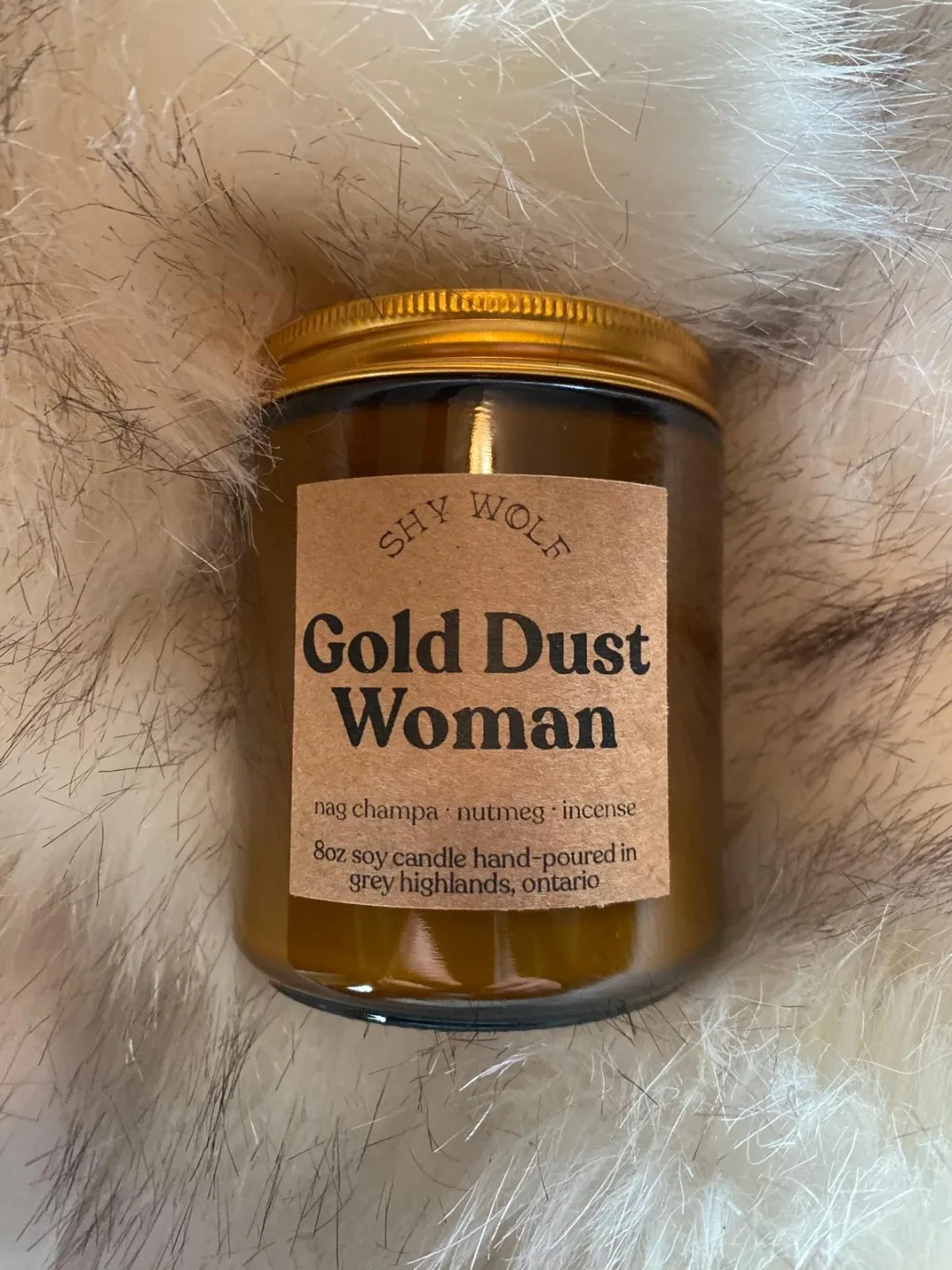Shy Wolf Gold Dust Woman Candle