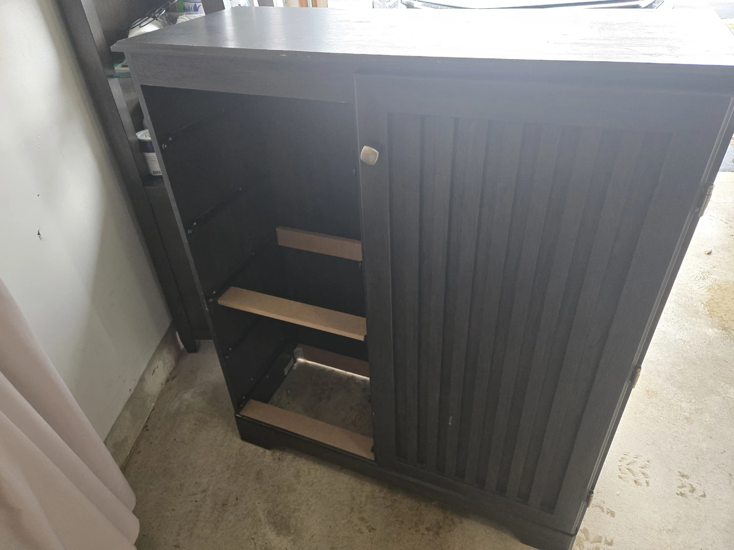 Dark Wood Cabinet with Sliding Door - photo 3