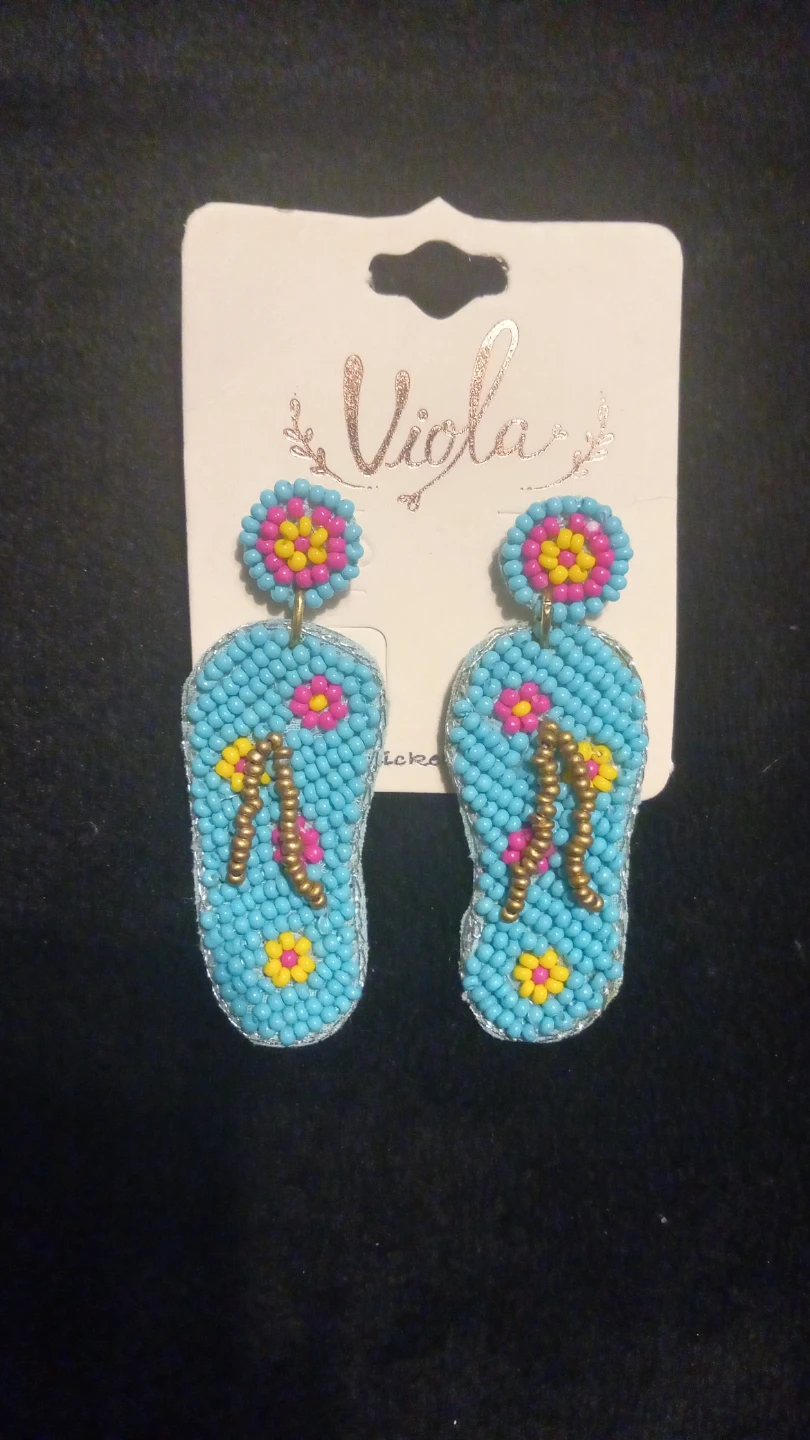 Beaded Flip Flop Earrings