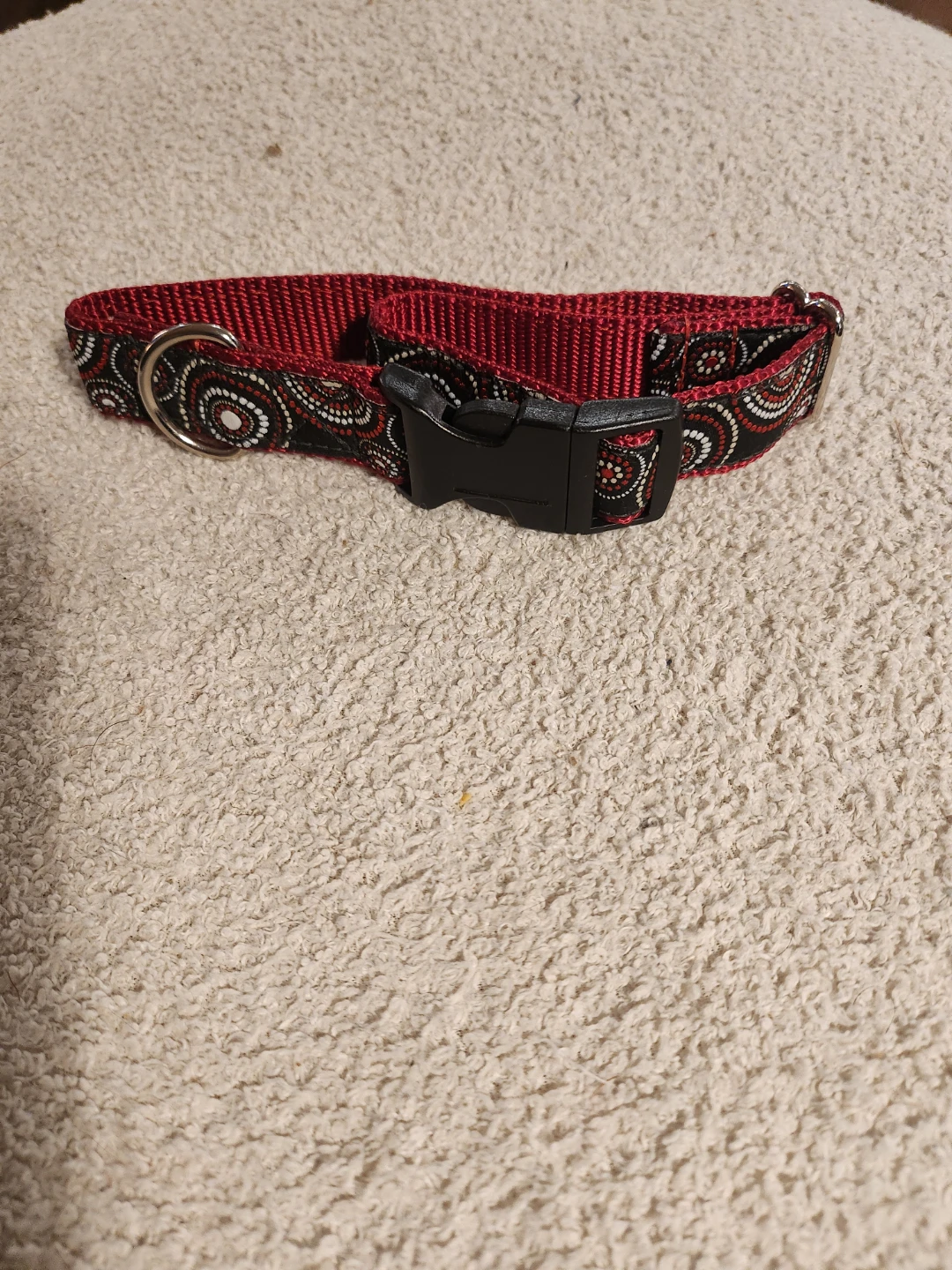 Red & Black Medium Patterned Dog Collar