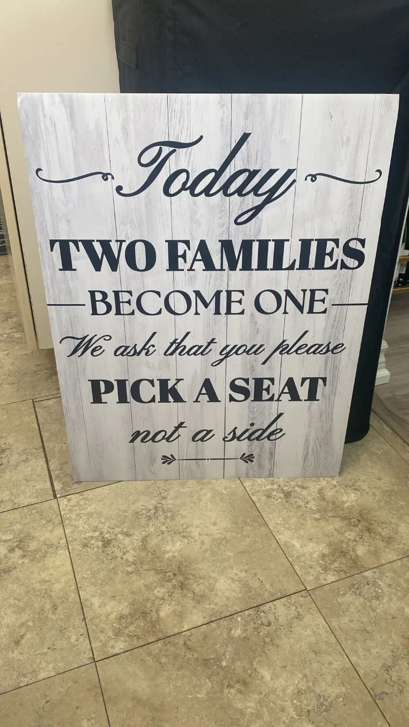 Wedding Decor Sign - Two Families Become One