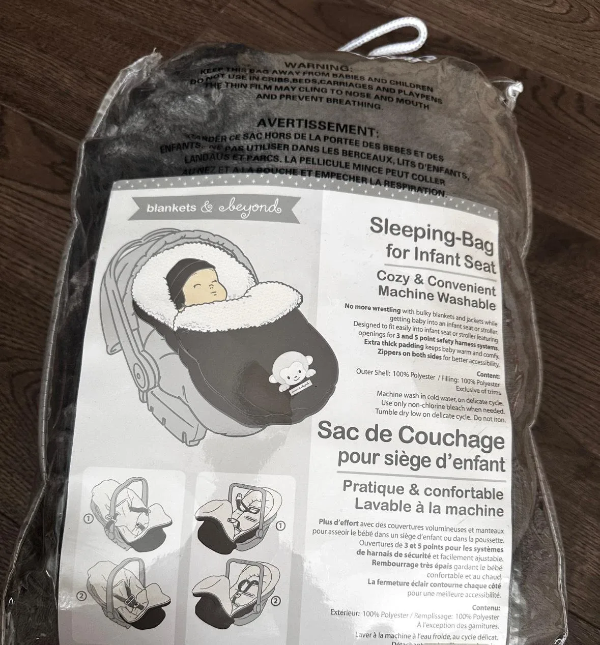 Blankets & Beyond Infant Car Seat Sleeping Bag image indicator(2)