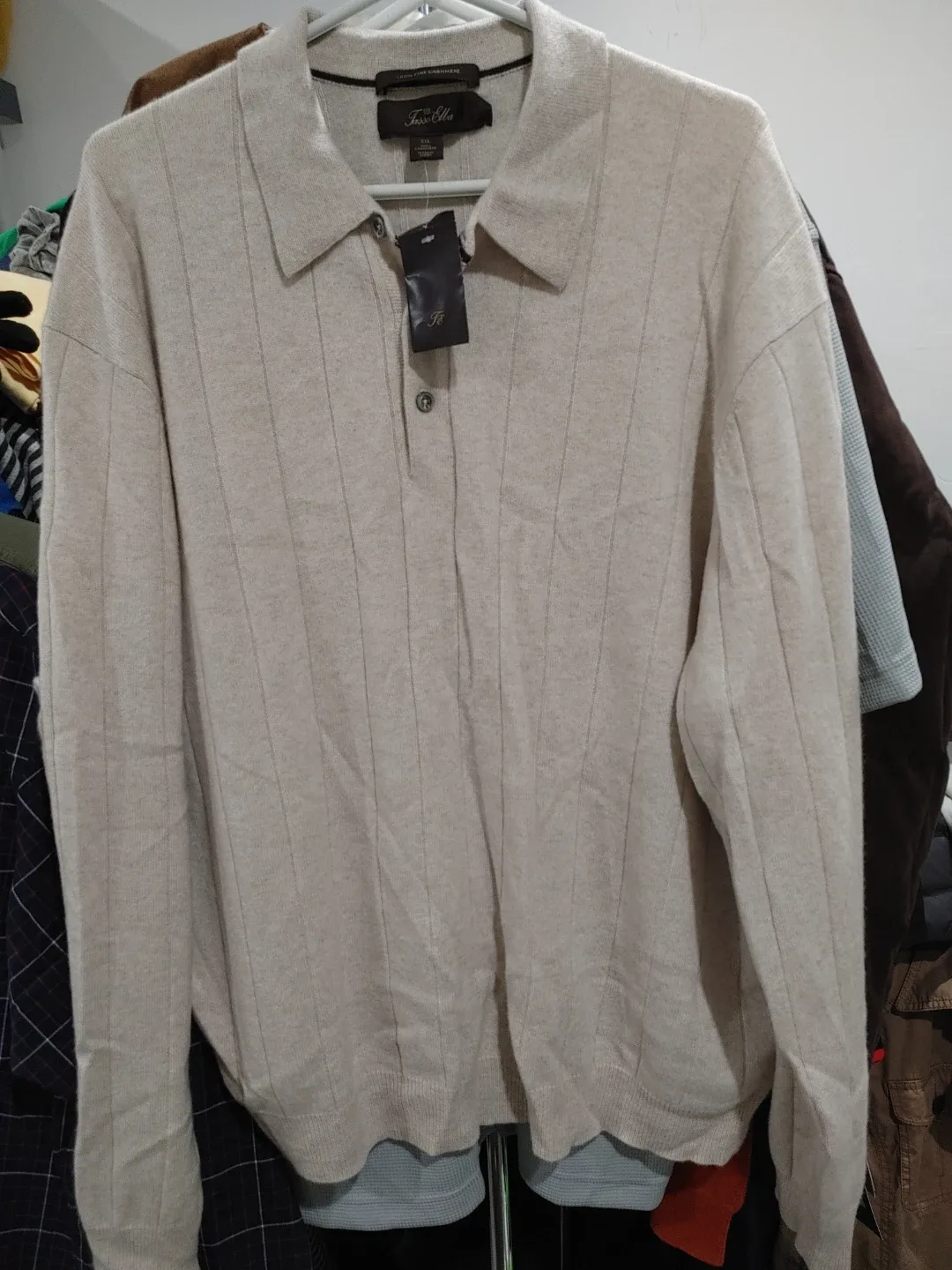 🧡BRAND NEW TASSO ELBA FINE 100% CASHMERE SWEATER MENS SIZE XXL