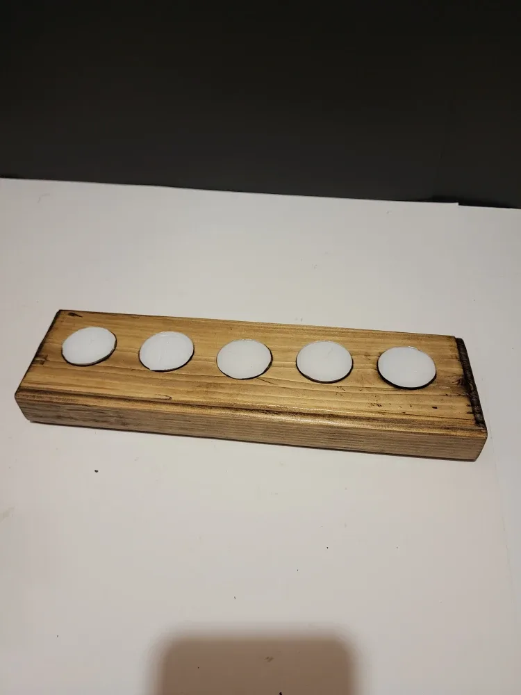Wooden 5 Tea Light Candle Holder