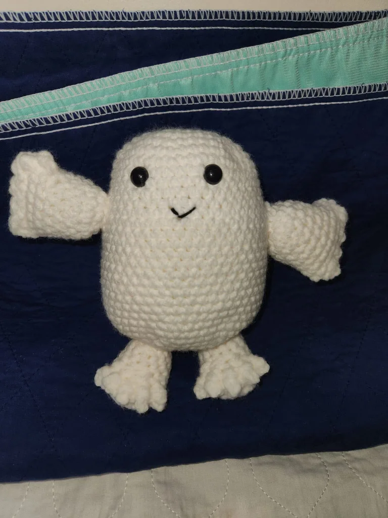 Handmade Crochet White Adipose Plushie