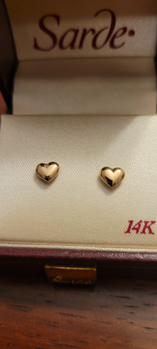 Sardé 14K Gold Heart Stud Earrings - photo 2