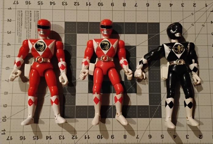 1993 Power Rangers Toy Red/Black Rangers Individuals