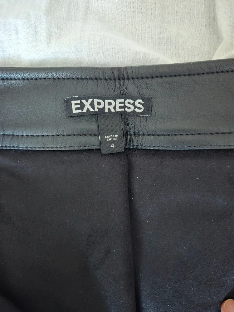 Express Black Faux Leather Mini Skirt #Cleanout image indicator(2)