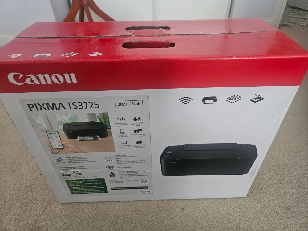 New Canon PIXMA TS3725 Black Printer