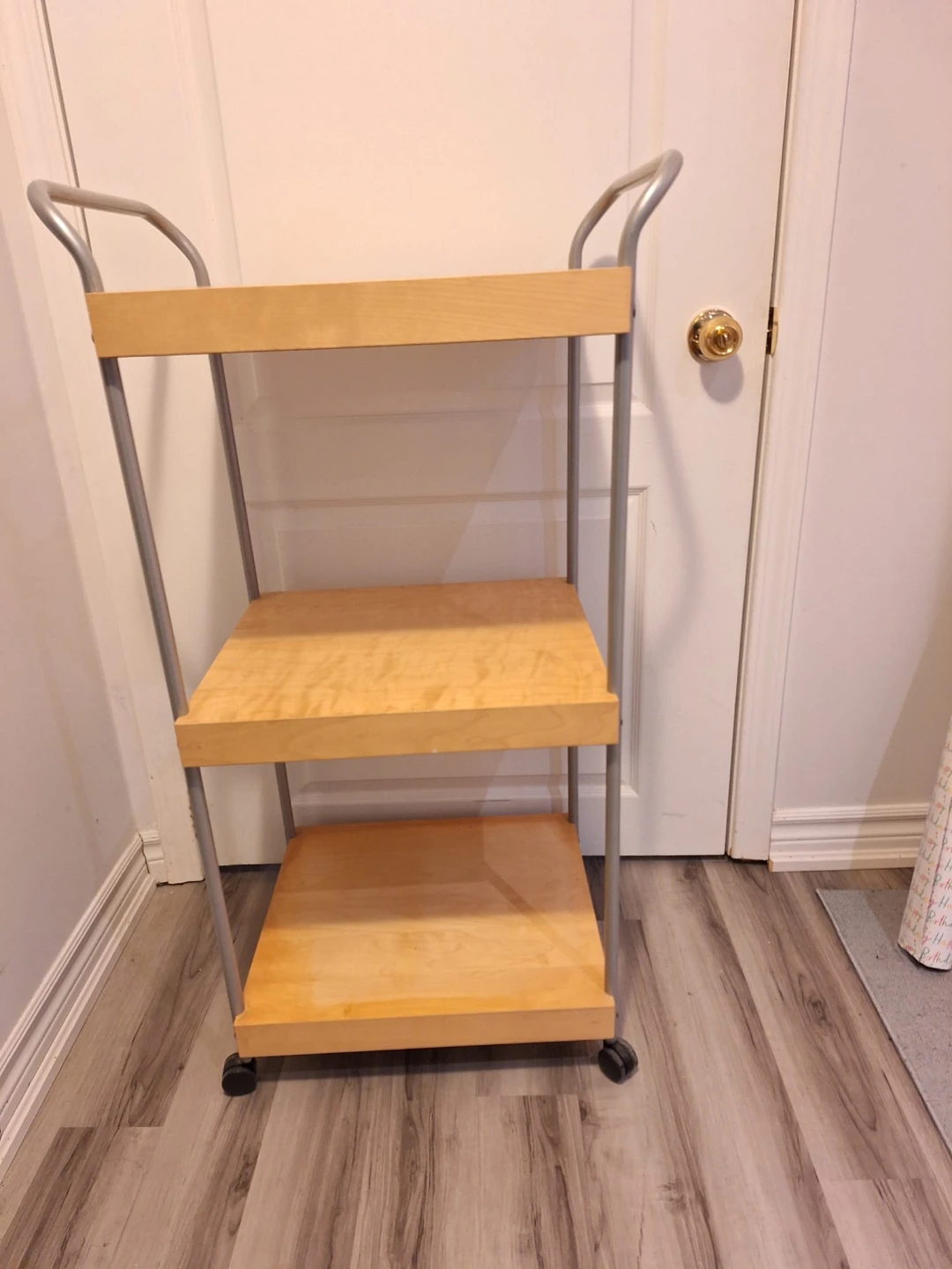 Wooden Shelf with Wheels