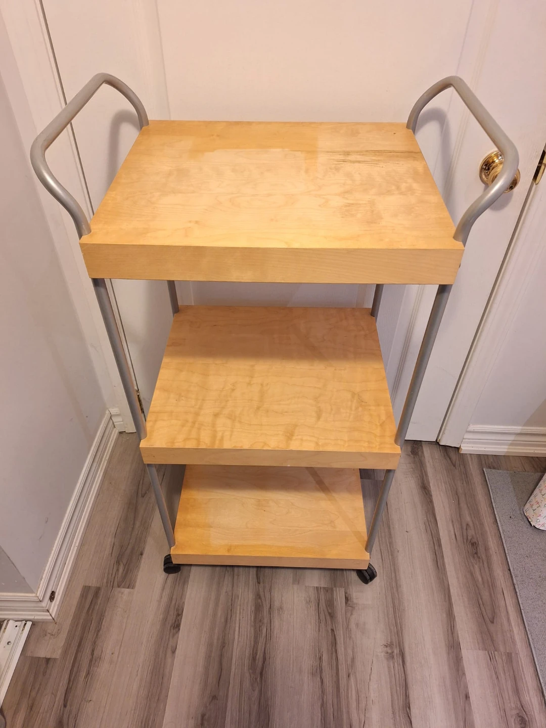 Wooden Shelf with Wheels - photo 2