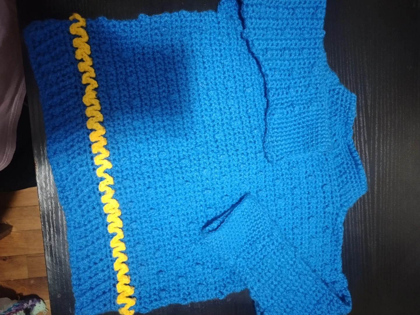 Handmade Knitted Blue Cardigan - photo 3