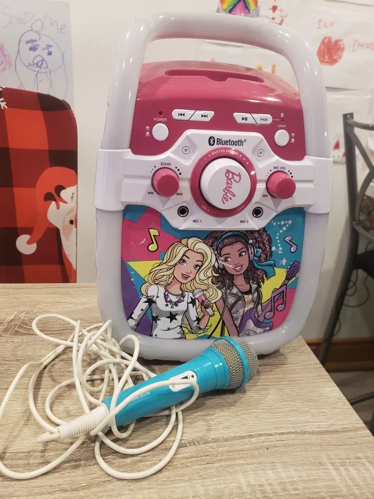 Barbie Bluetooth Karaoke Machine with Microphone