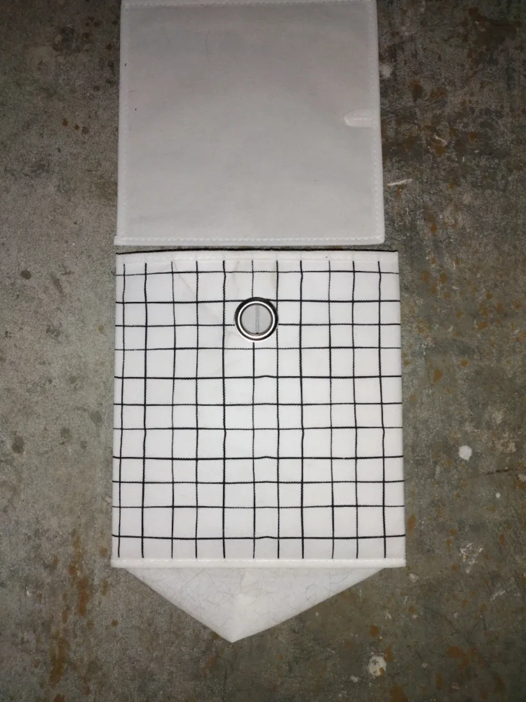 White Fabric Storage Cube - Grid Pattern #Cleanout image indicator(3)