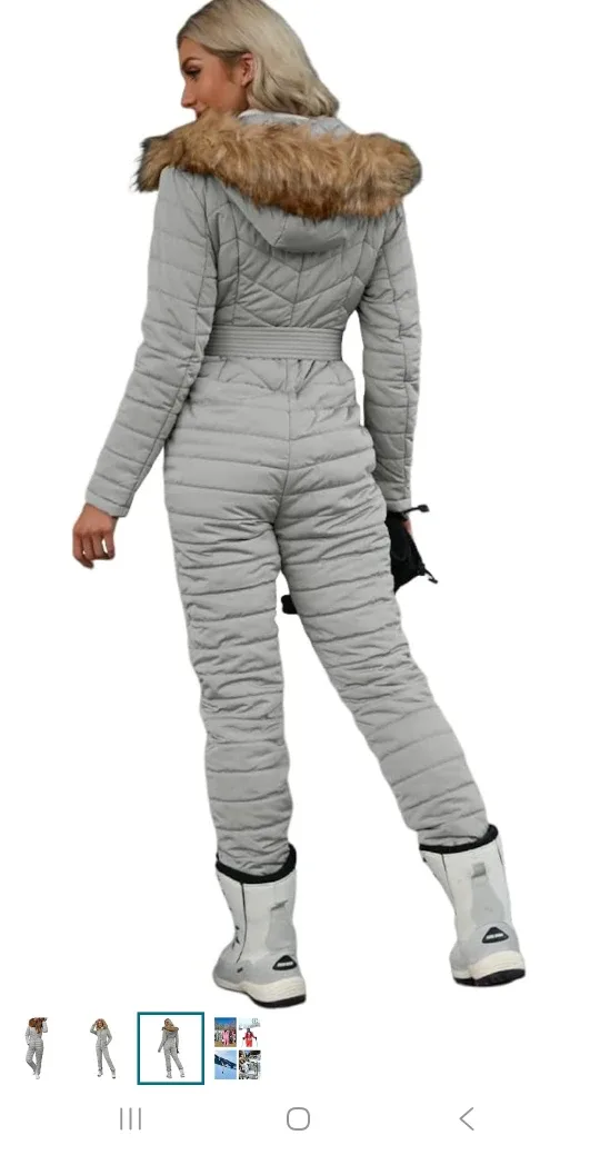 Gray silver Padded Snow Suit woman  size Medium image indicator(2)