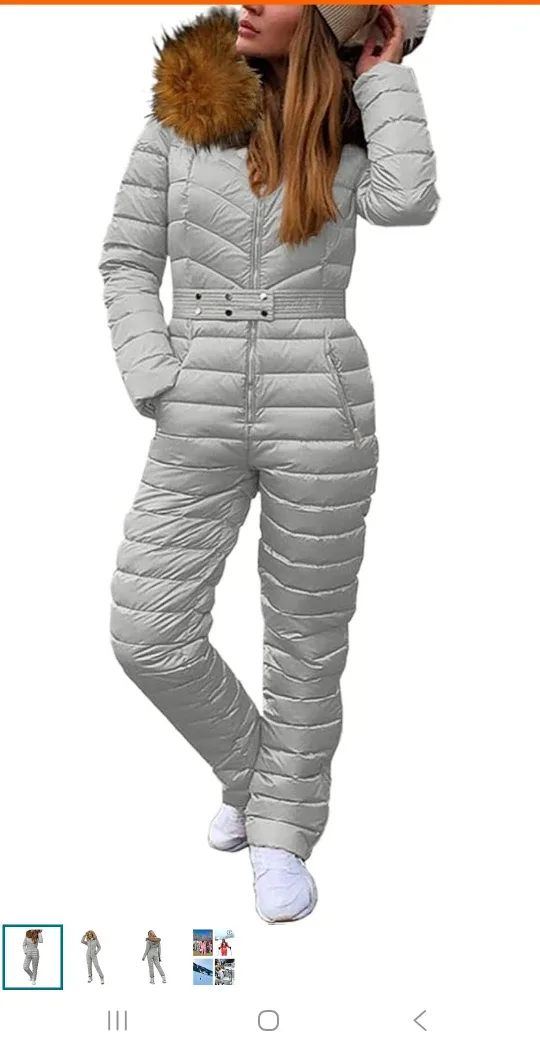 Gray silver Padded Snow Suit woman  size Medium image indicator(4)