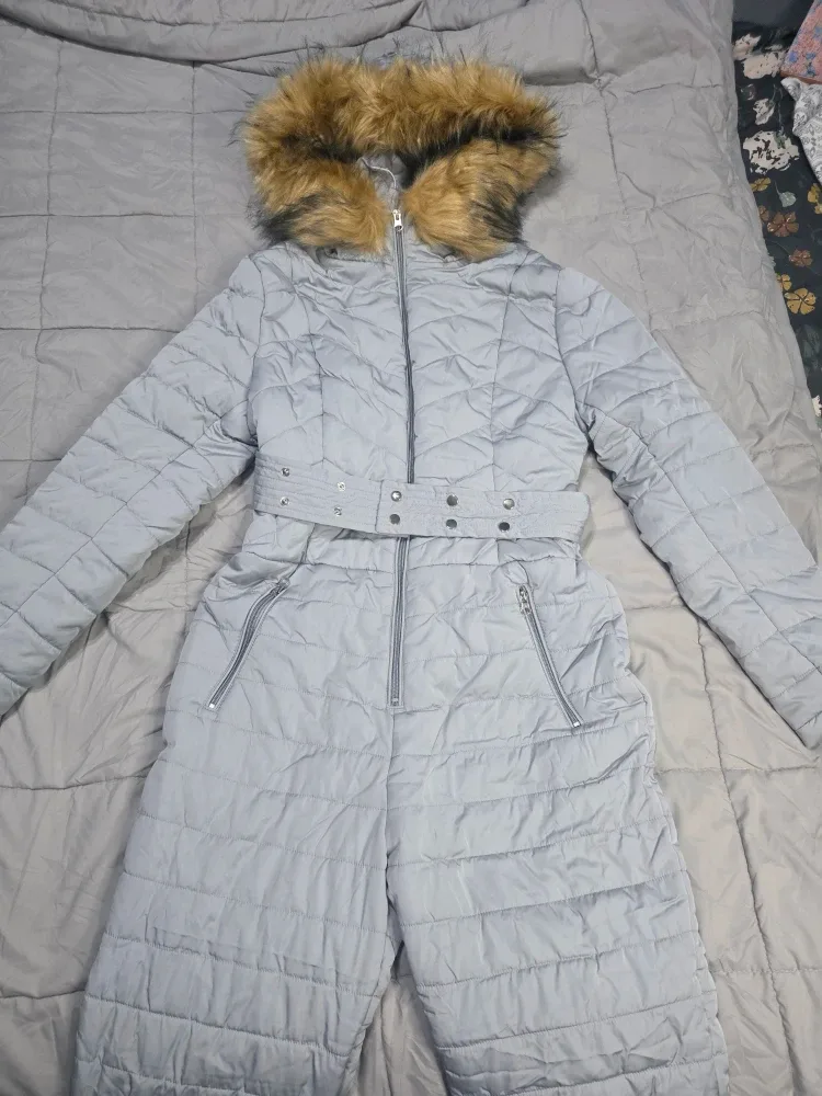 Gray silver Padded Snow Suit woman  size Medium image indicator(5)