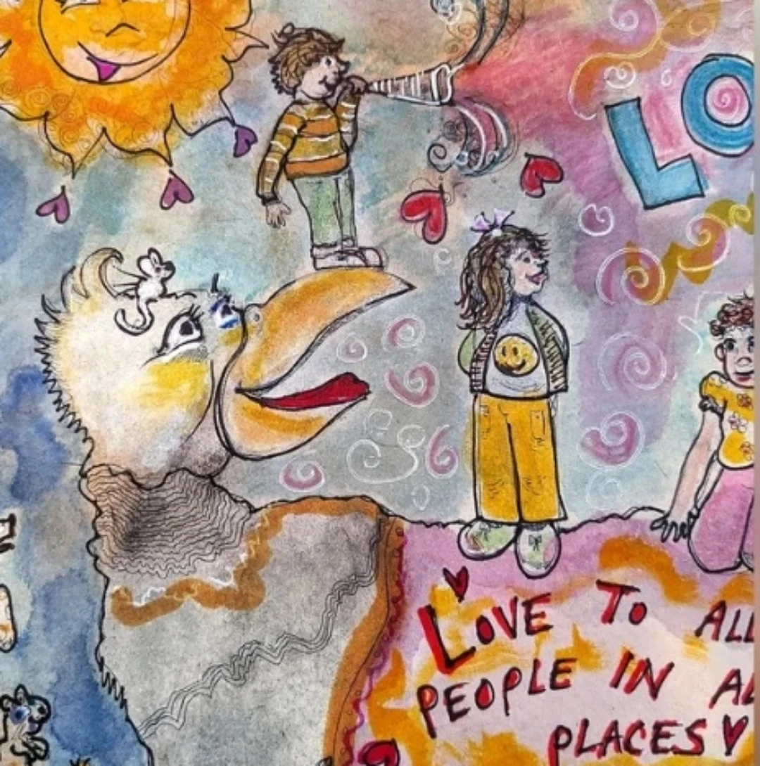 LOVE Hand painted original signed Etching & watercolor - photo 3
